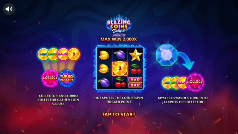 Blazing Coins Deluxe főmenü